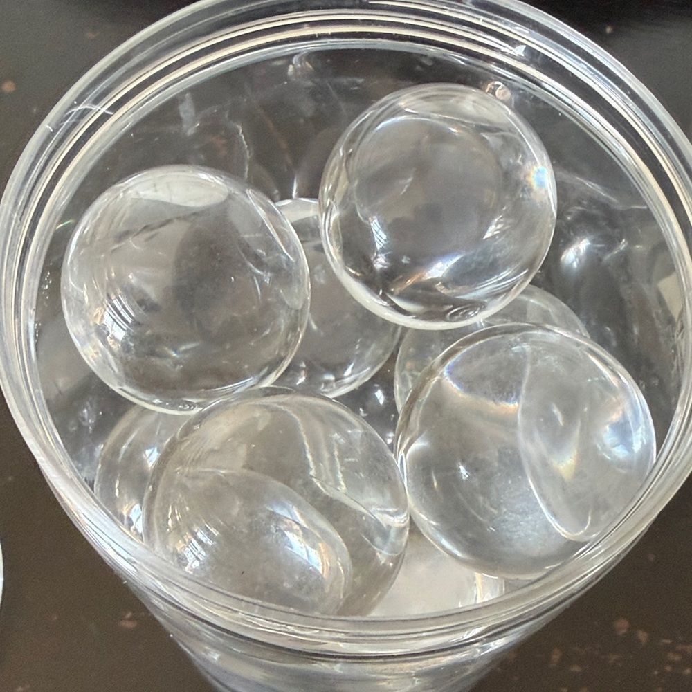 Crystal ball vase, fillers,- Set of 2 - Picture 2 of 6